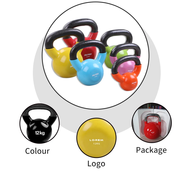 Vinyl Coated Kettlebells China Wholesale Gym Fitness Color Vinyl
