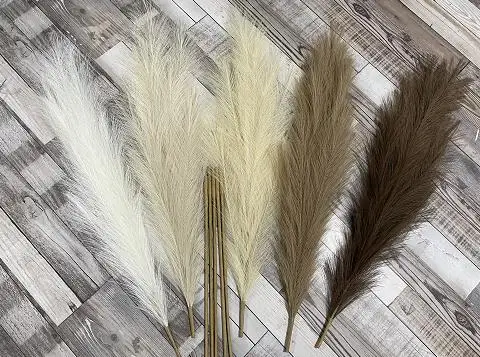 Qslh-vf257 Faux Pampas Fluffy Cream 120 Cm Artificial Pampas Grass Faux ...