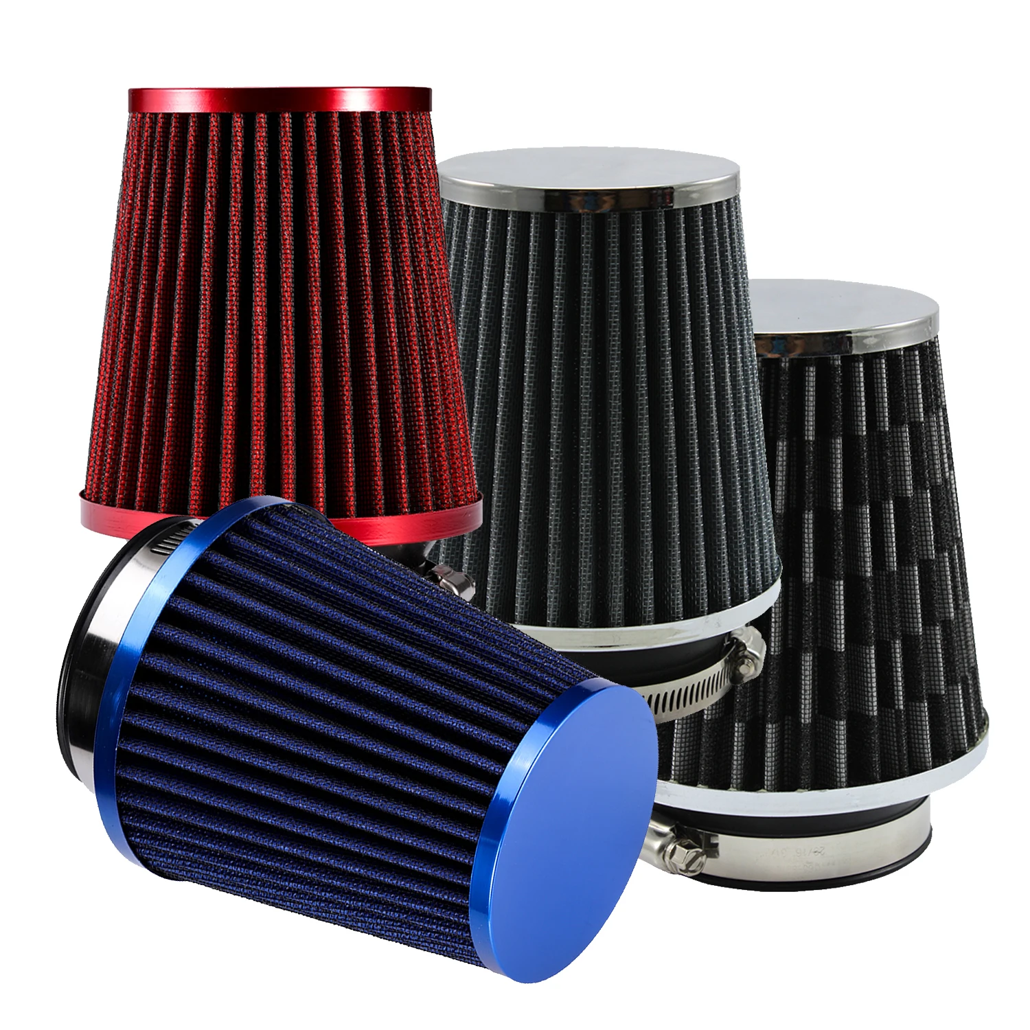 Car Cone Filter Cold Air Intake Carbon Performance Universal Kit Sport ...