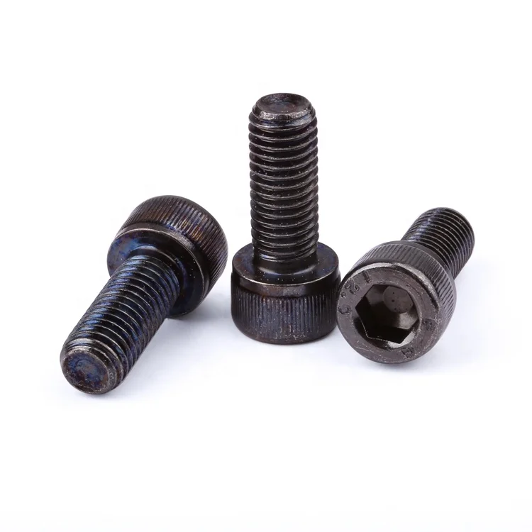 Chinese factory hexagon socket head screws DIN912 high strength black nickel plated socket head bolts grade12.9 screws