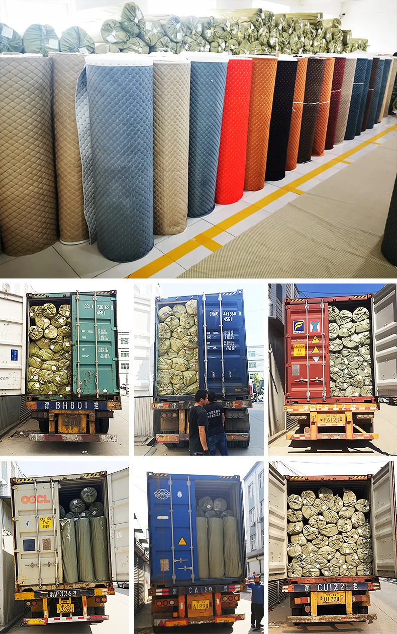 1.8m Width Embroidery Leather Sponge Xpe Antislipping Backing Car Mat