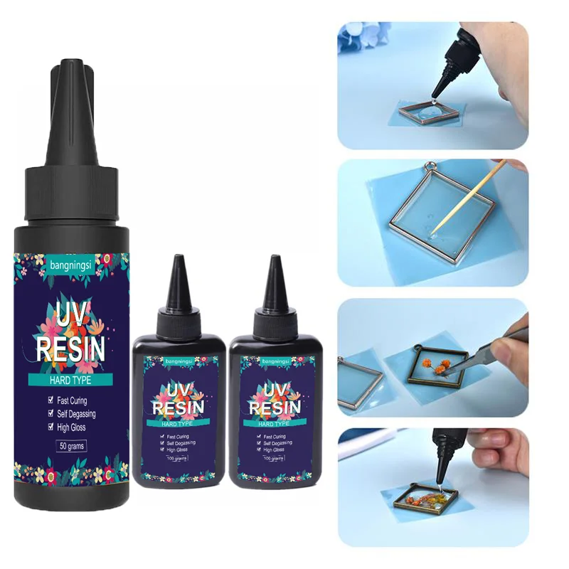 Ultraviolet Fast Curing UV Epoxy UV Epoxy Resin Set UV Light Crystal Hard Type Resin Glue Jewelry Kit