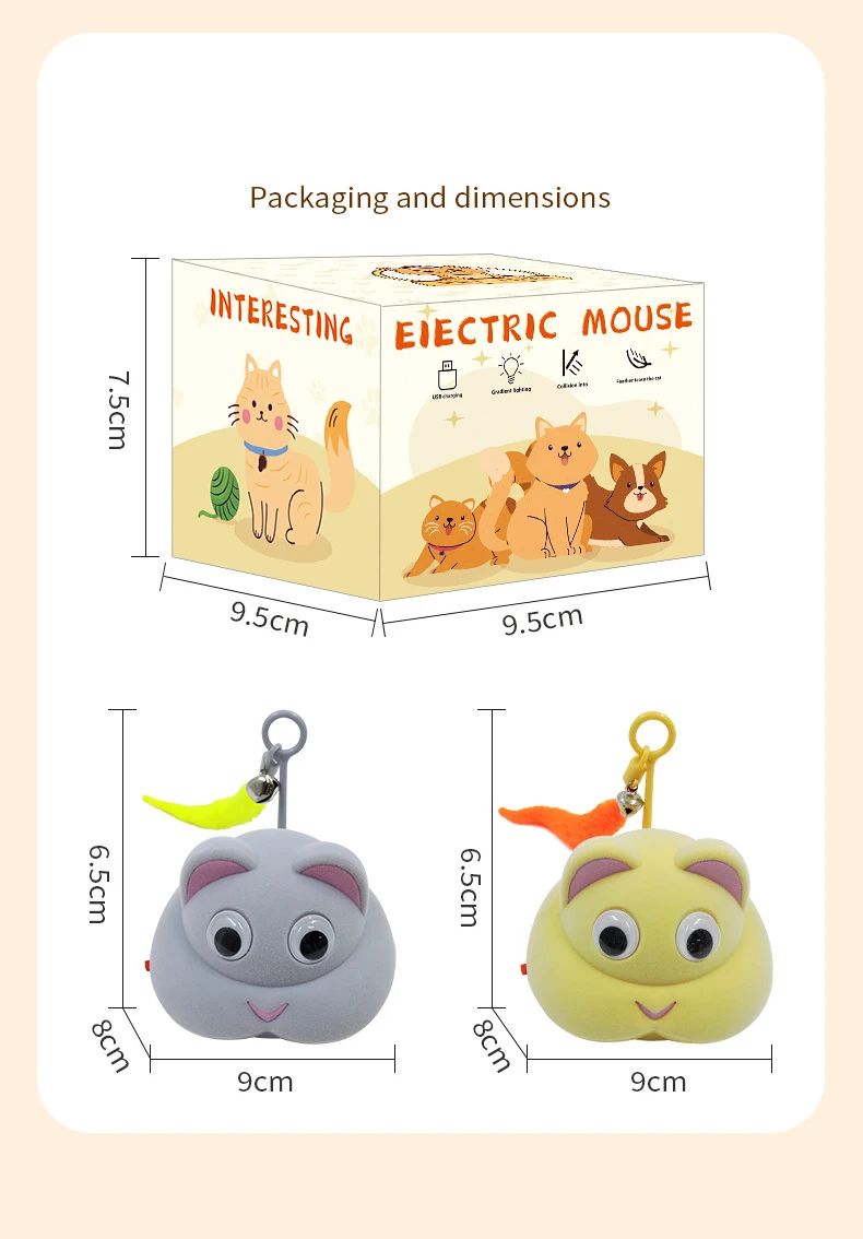 New Mouse-shaped Electric Cat Toy USB Charging Feature to Relieve Pets' Boredom Cat Toy Pet Products details