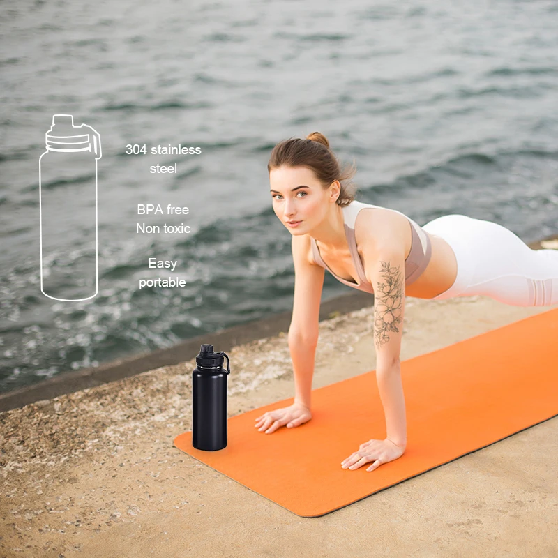 Branded Hot and Cold Function Drink Mug Stainless Steel Thermal Tumbler Double Walled 18Oz Rainbow Skinny Water Bottle With Lid