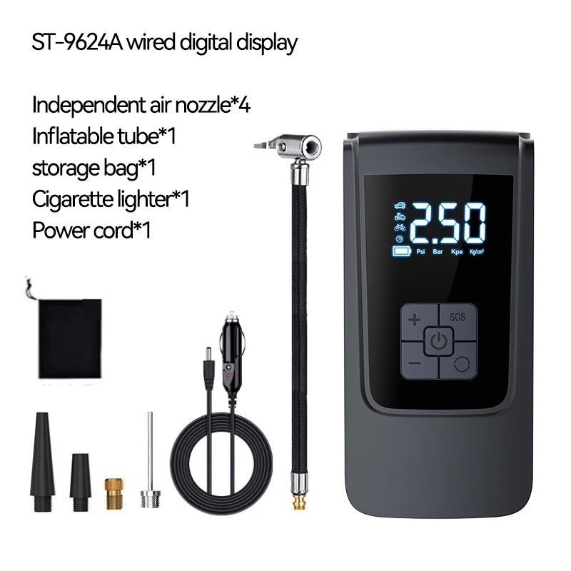 Smart Car Tire Air Pump With Digital Display Portable Auto Electric 12v