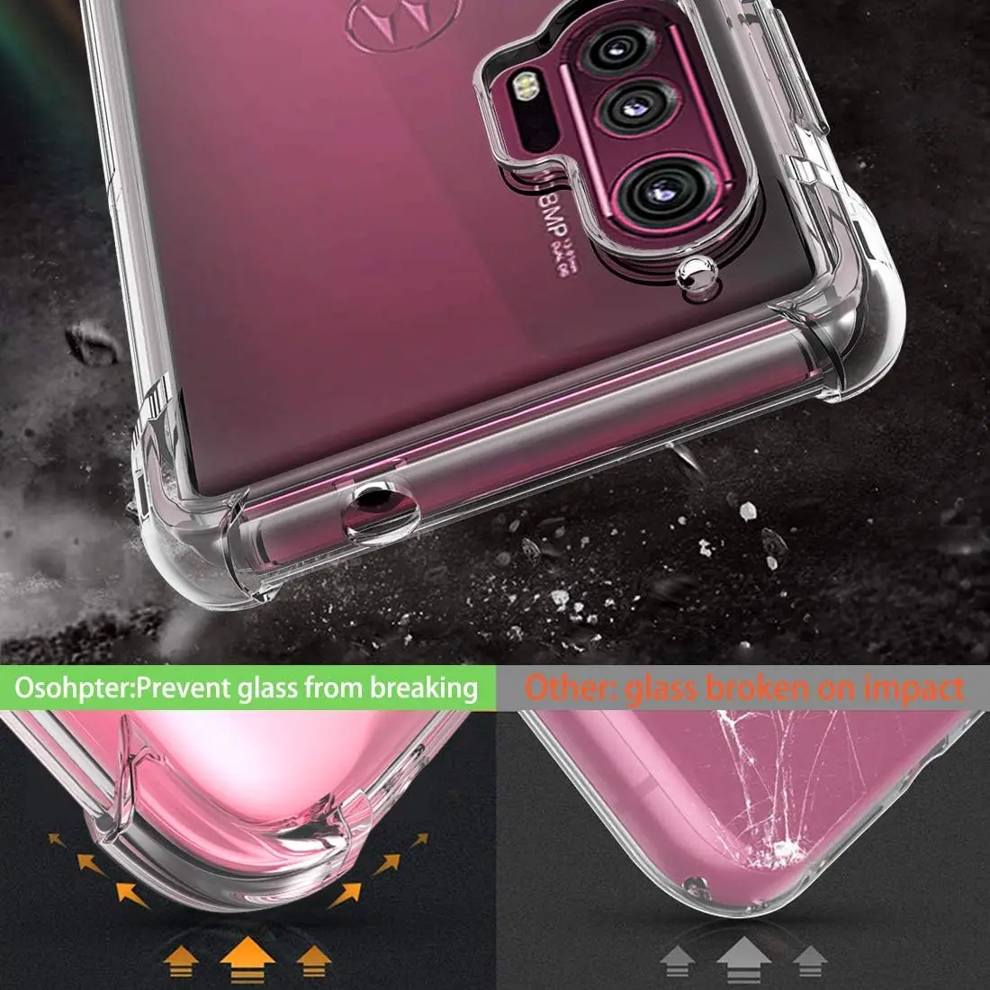 Case for Motorola Edge Plus 2020 Clear Transparent TPU Cover for Shockproof Covers Pure Colors Anti Yellow Clear Cases manufacture