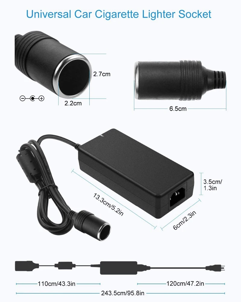 12V 10A Car Power Adapter Cigarette Lighter Converter Power Converter AC  Adapter DC 110V/ 220V Lighter