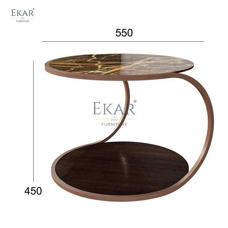 product modern glass and metal coffee table with bronze glass top for living room and dining home furniture-64