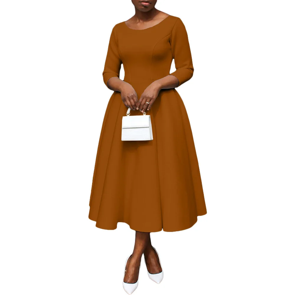 brown church dresses for women Rachel modest maxi dress  JanieLanie