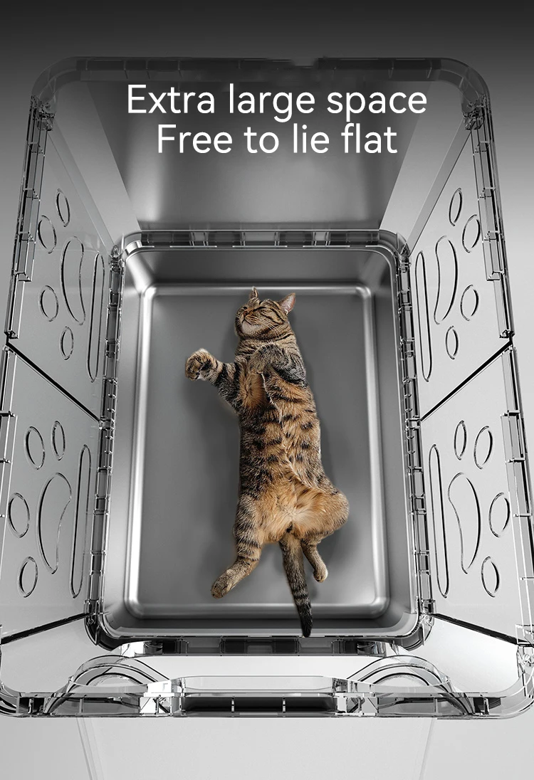 Innovative Collapsible Stainless Steel Cat Litter Box Large Cat Toilet Fully Enclosed Portable Cat Cleaning Supplies supplier