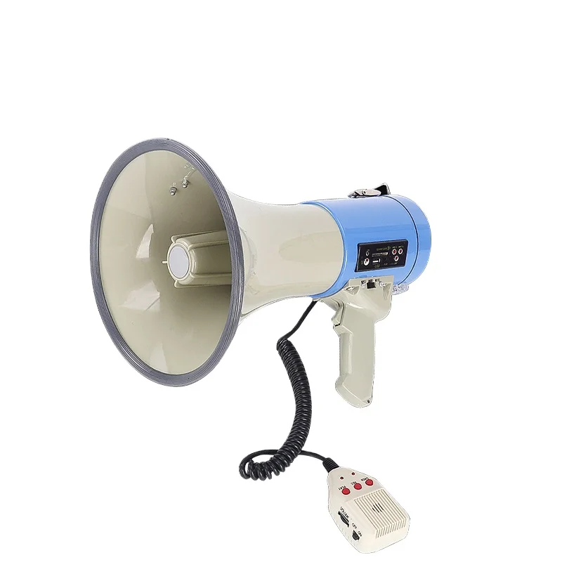 High Quality 50W Handheld Megaphone with Record Music BT SD Card  Rechargeable Megaphone for Indoor Outdoor