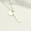 Long round necklace steel color