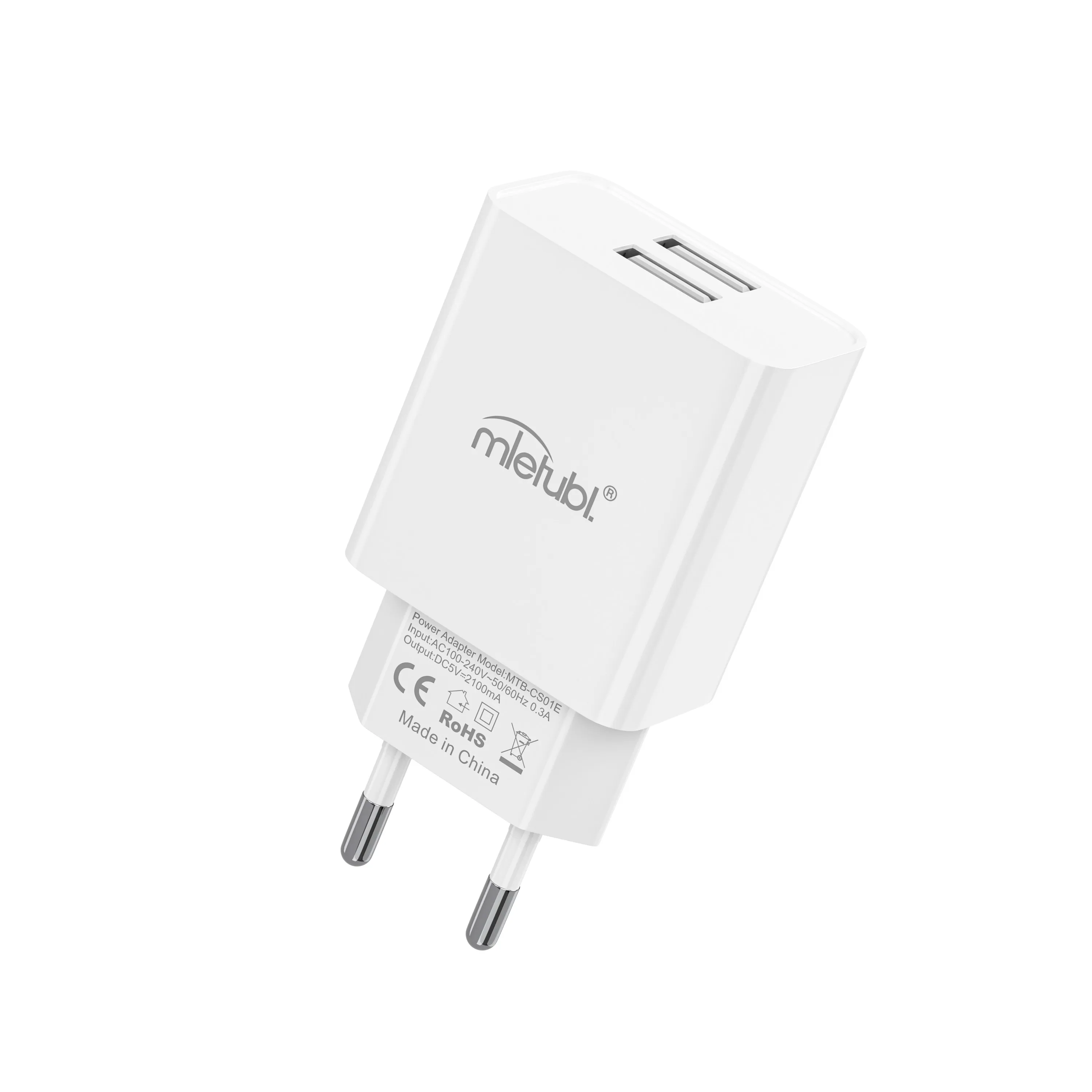2.1A Dual USB Wall Charger with Smart Fast 15W PD ABS GAN Material Laptop Mobile OVP/OCP/OTP Protectors Wall Adapter