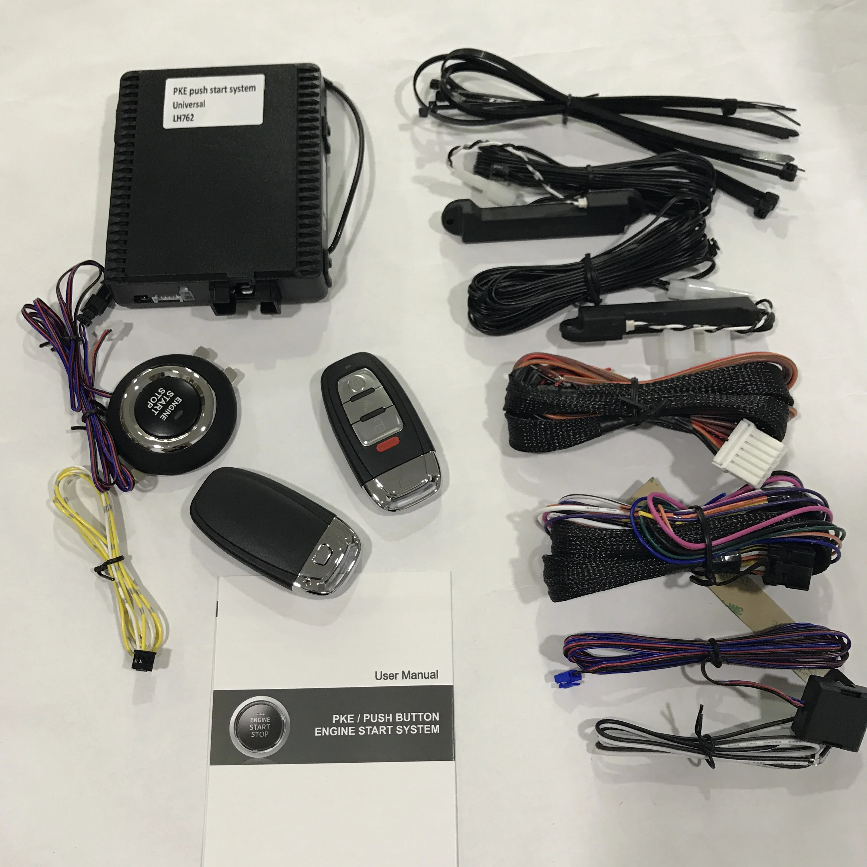 Keyless Entry Car Remote Starter System PKE Push Start Button Engine Start Stop Security Alarm System