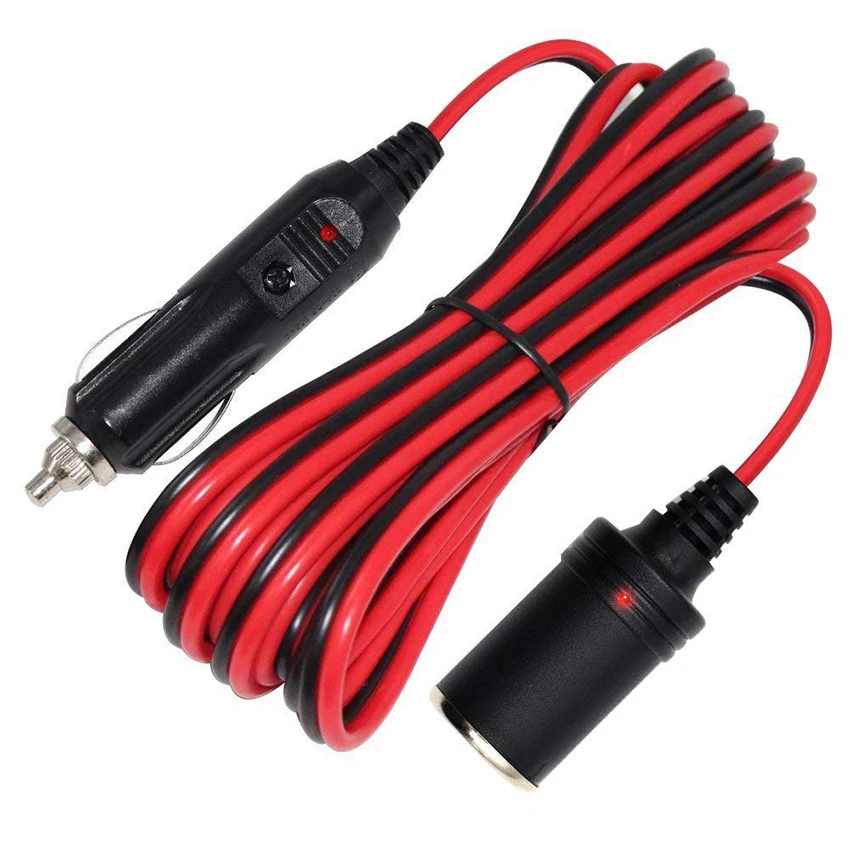 male to female cigarette lighter extension 12V/24V 10A 16AWG Cigarette Lighter to Female Cigarette Lighter Socket  Battery Extension Cable