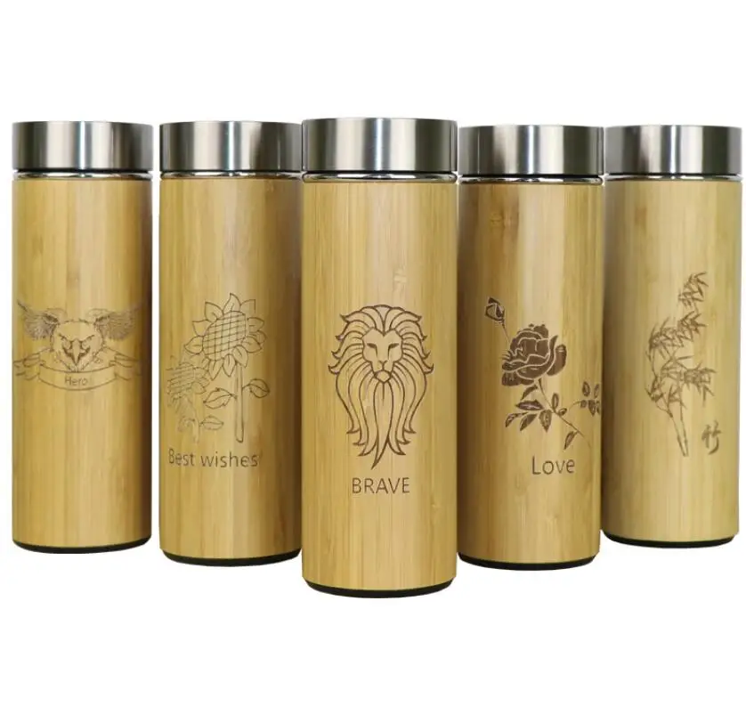 Engraved 500ml Bamboo Travel Tea Infuser