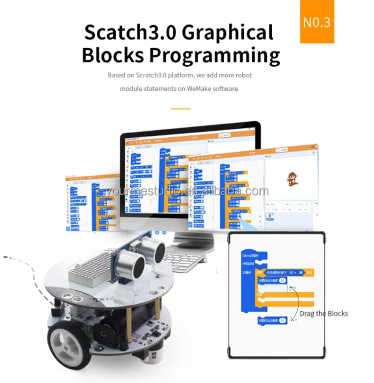 Steam Education Toys Small Unassembled Graphical Programming Robot Car ...