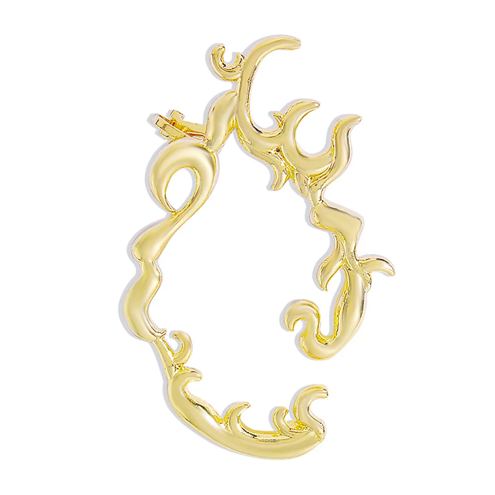 Cold Wind Creative Design Non Pierced Ear Elf Fairy Ear Cuff Clip Irregular Geometric Clip on Earrings Jewelry Accessories