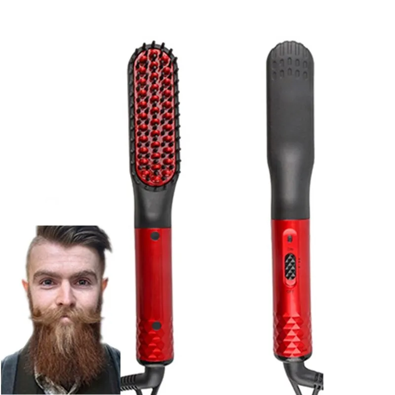 Zkagile Updated Beard Straightener Man's Hair Flat Iron Fast Heated Straightening Comb Beard And