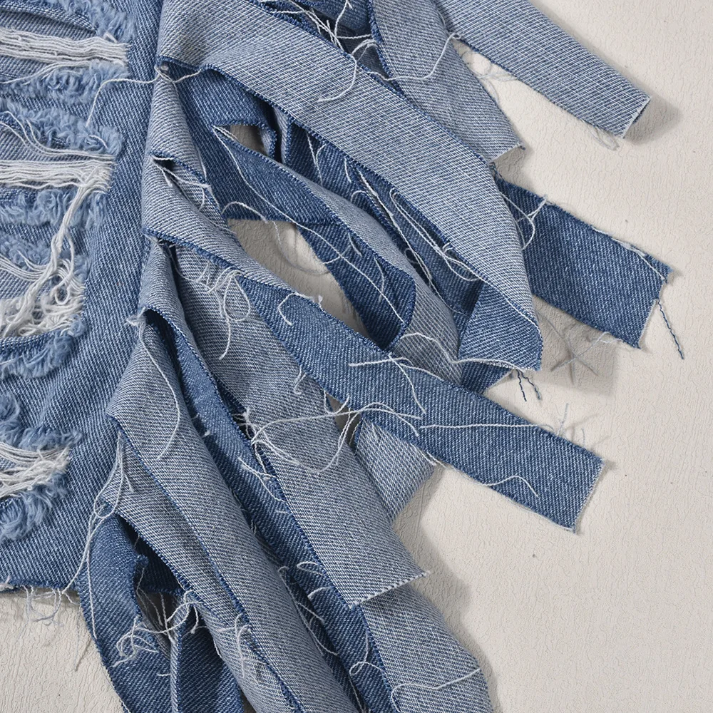 Women's Custom Brand Summer Sexy Denim Shorts with Pockets Breathable Fashionable Featuring Ripped Hole Design Custom Printing manufacture