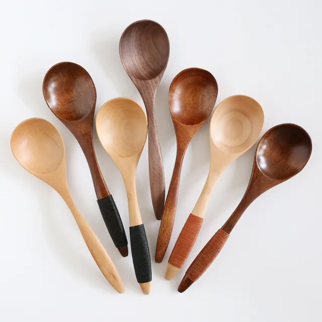 Wooden Spoons for Honey, 6.7 inch Small Wooden Spoons - Perfect for Soup,Eating,Scooping Jars & Canisters  Wooden scoop Kitchen