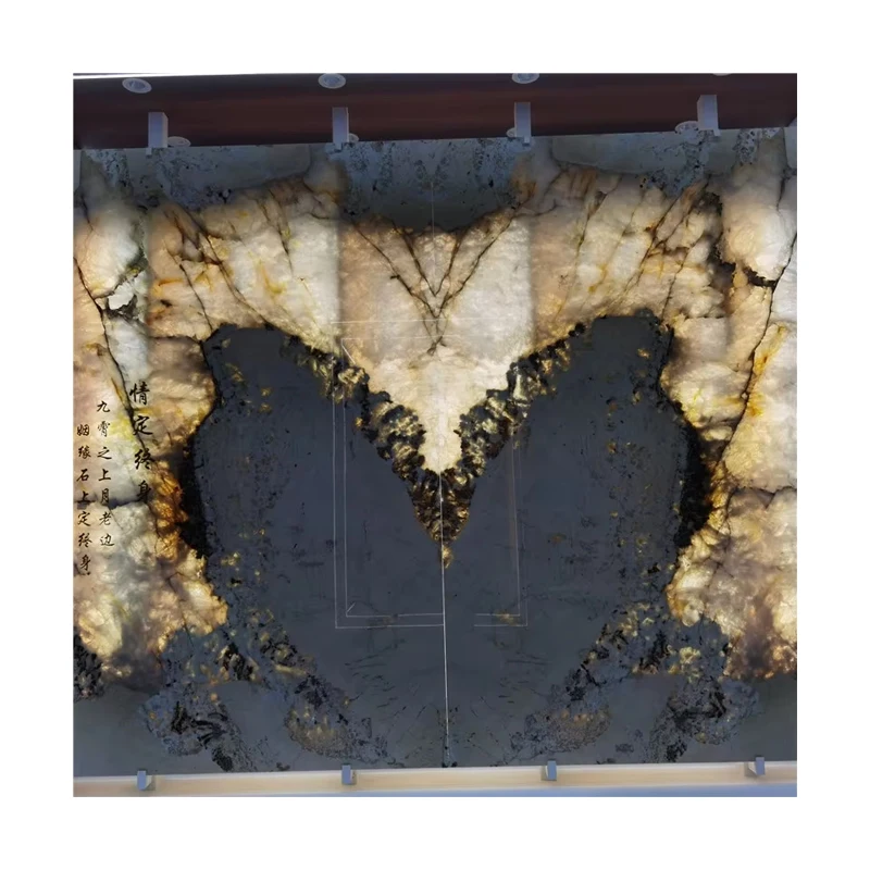 Alpinus Super Crystal Quartzite Slab Price Backlight Exotic Stone Wall Design