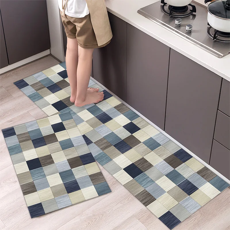 Kitchen Foot Mat Home Bedroom Living Room Doormat Entrance Door Room Rugs Non-slip and Washable Kitchen Carpet Set factory