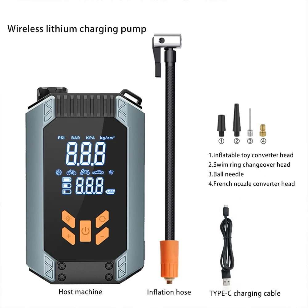 New Portable Rechargeable Wireless 150PSI Tire Inflator with Emergency Lighting Car air Pump - view 5