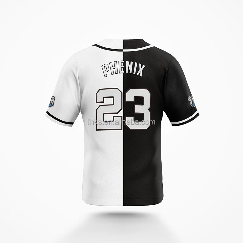 Source Best Quality Stitched Black White Custom Baseball Jersey
