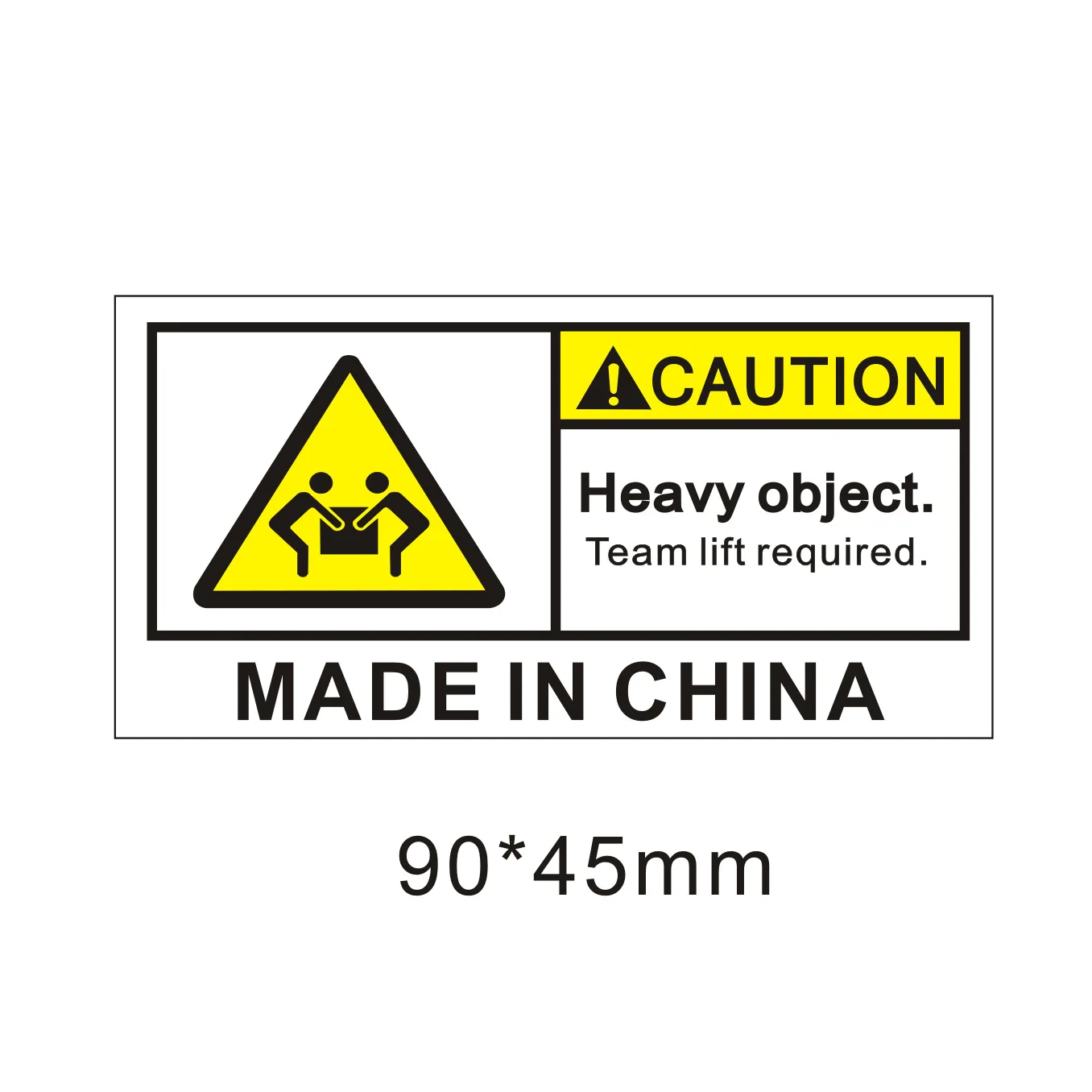 Rectangle Caution Heavy Team Lift Stickers Self Adhesive Shipping Labels Warehouse Postage Transport Heavy Warning