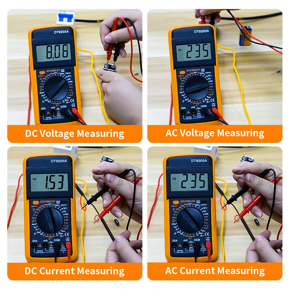 mynte Forbindelse vægt Wholesale Portable tester measuring LCD multi meter digital multimeter  DT9205A with anti-burning From m.alibaba.com