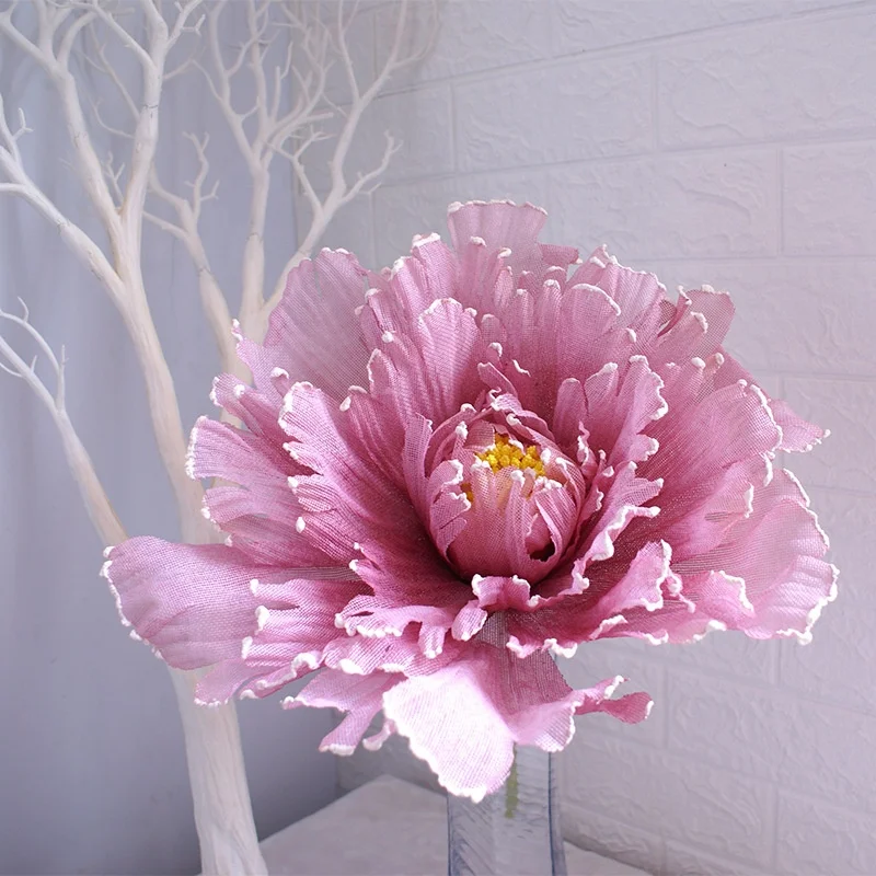 Stock Colorful Silk Large Artificial Flower Heads Peony  Outdoor Road Lead Artificial Giant Flowers
