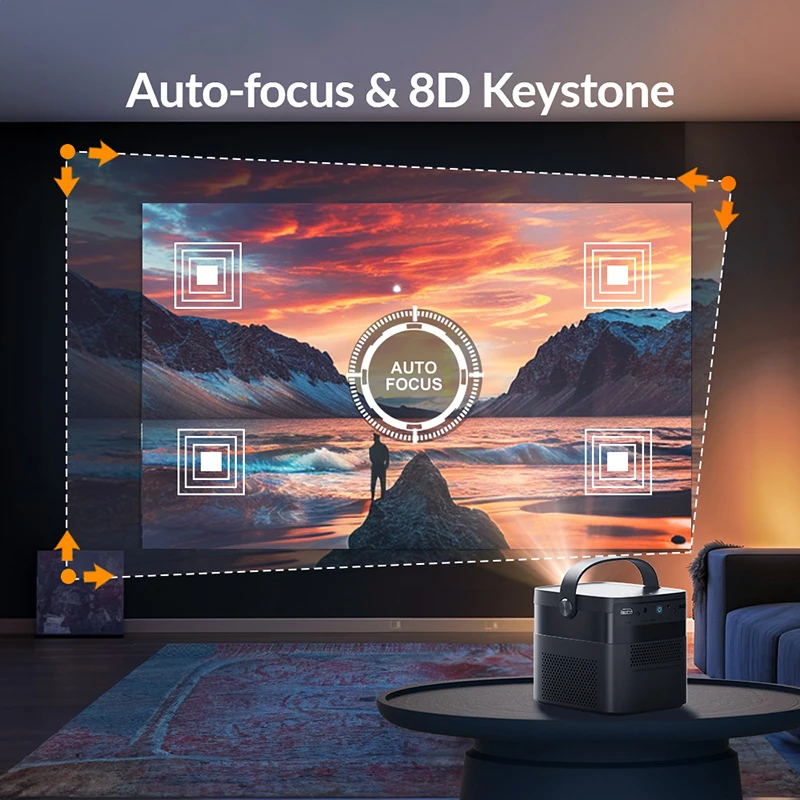 BYINTEK 1-8 Meters Through Distance V50 Portable Mini 4k 1080p Projector Rechargeable Dlp Projector With Battery