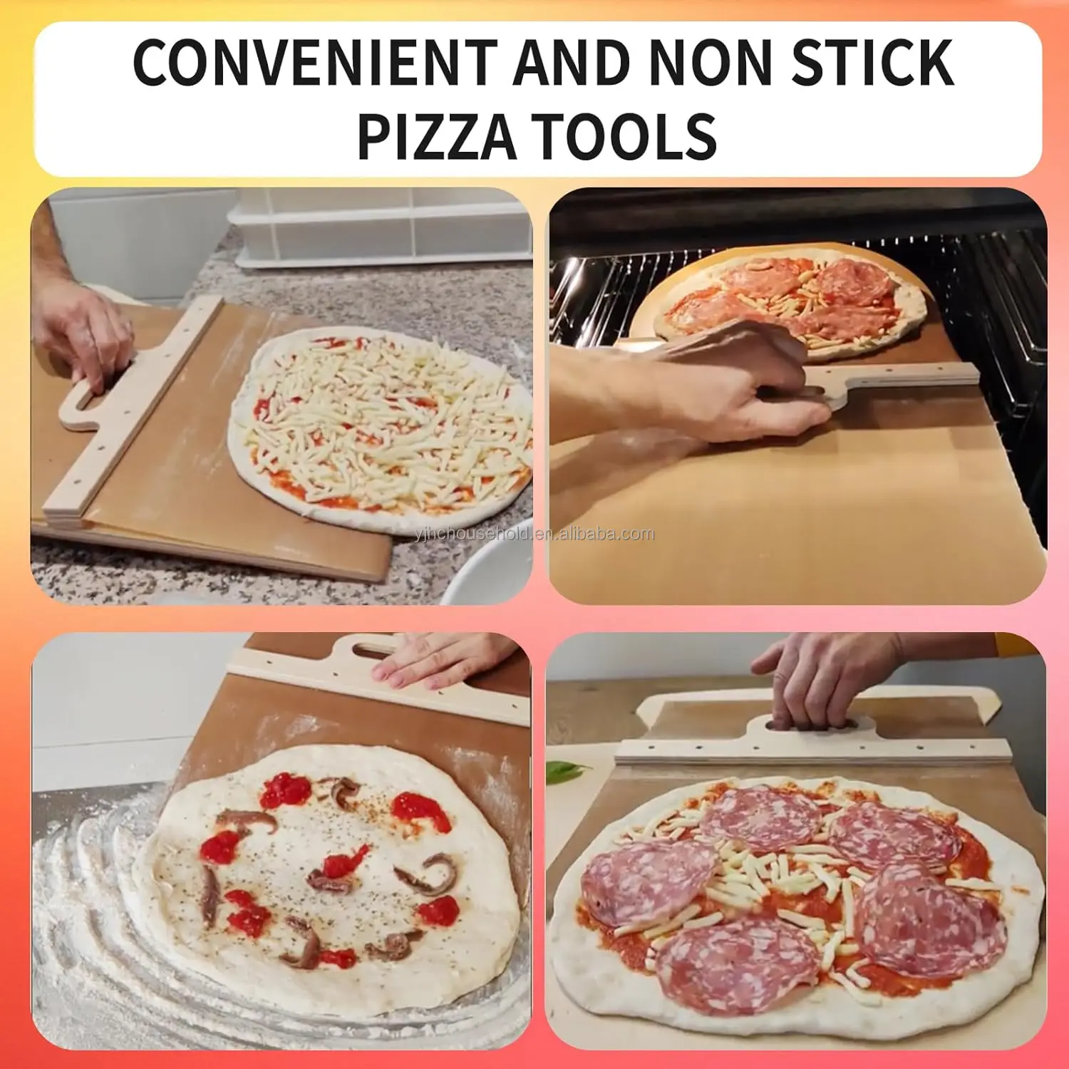 Sliding Pizza Peel Shovel With Handle,Easy Slide Pizza Peel,Pizza