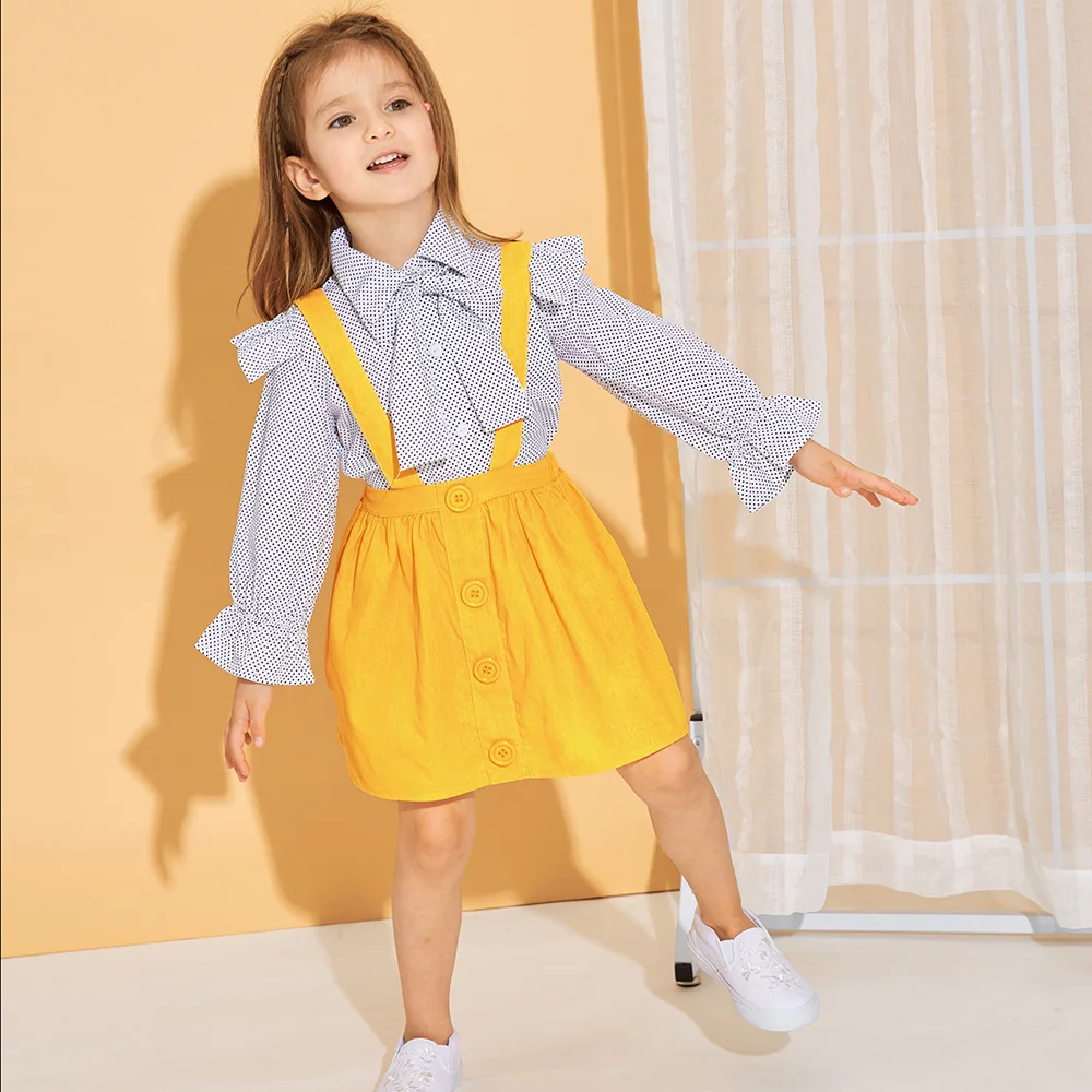 長袖子供服セットドットプリントビッグボウトップスサスペンダースカート2本子供女の子服セット Buy 幼児キッズベビー服セット ガール長袖トップスパンツ服セット 子供服 0 5t Product On Alibaba Com