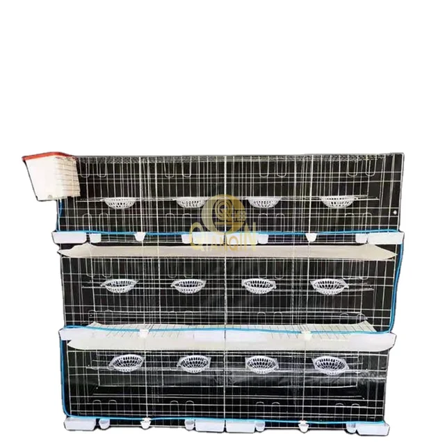 QianQin High Quality 3 Tires 12 Nests Pigeon H Type House Durable Bird Pigeon Breeding Cage