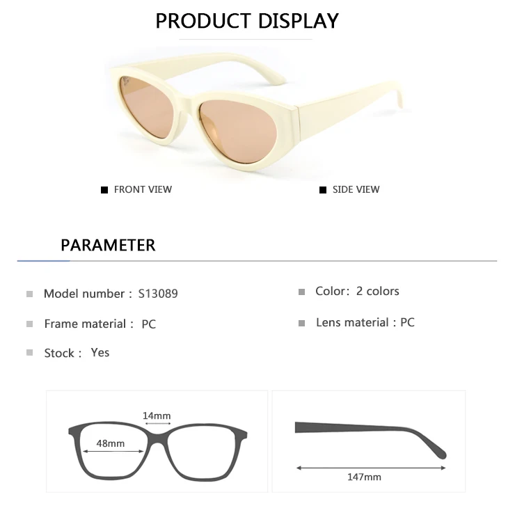EUGENIA Newest Style Rhombus Custom Logo Fashion Sunglasses Retro Cat Eye Sunglasses For Women 2021