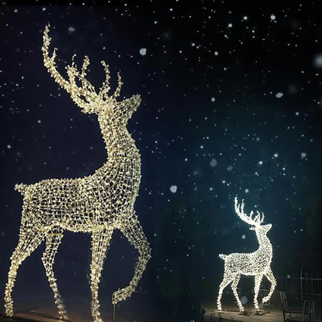 Reindeer LED Lighting Large 3D Outdoor Lighted Deer New Year Christmas Decoration