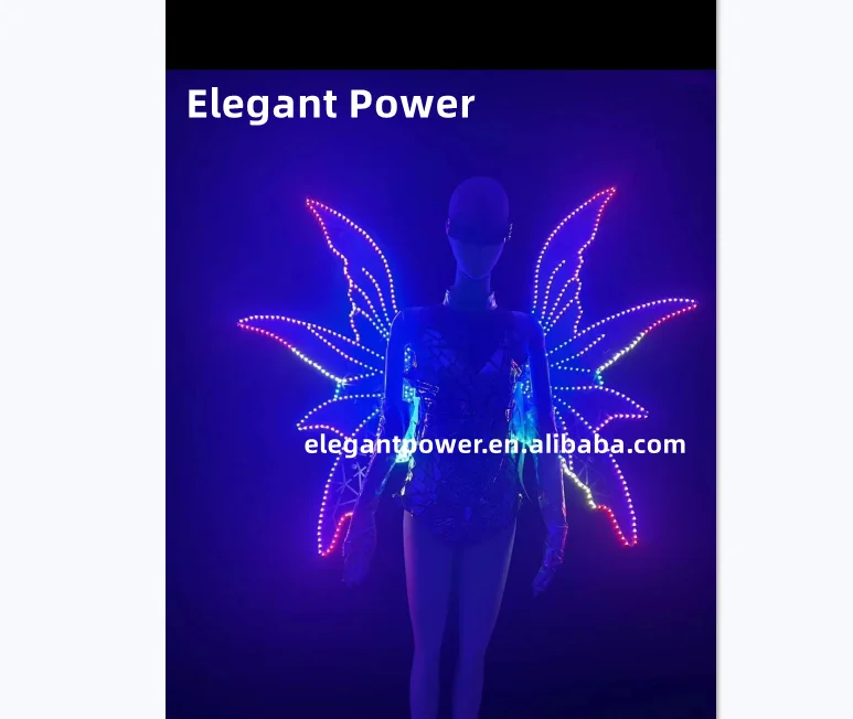 Performance Party Event Angel Wing Costumes/ Dancer Outfits Mirror Jumpsuit Costume