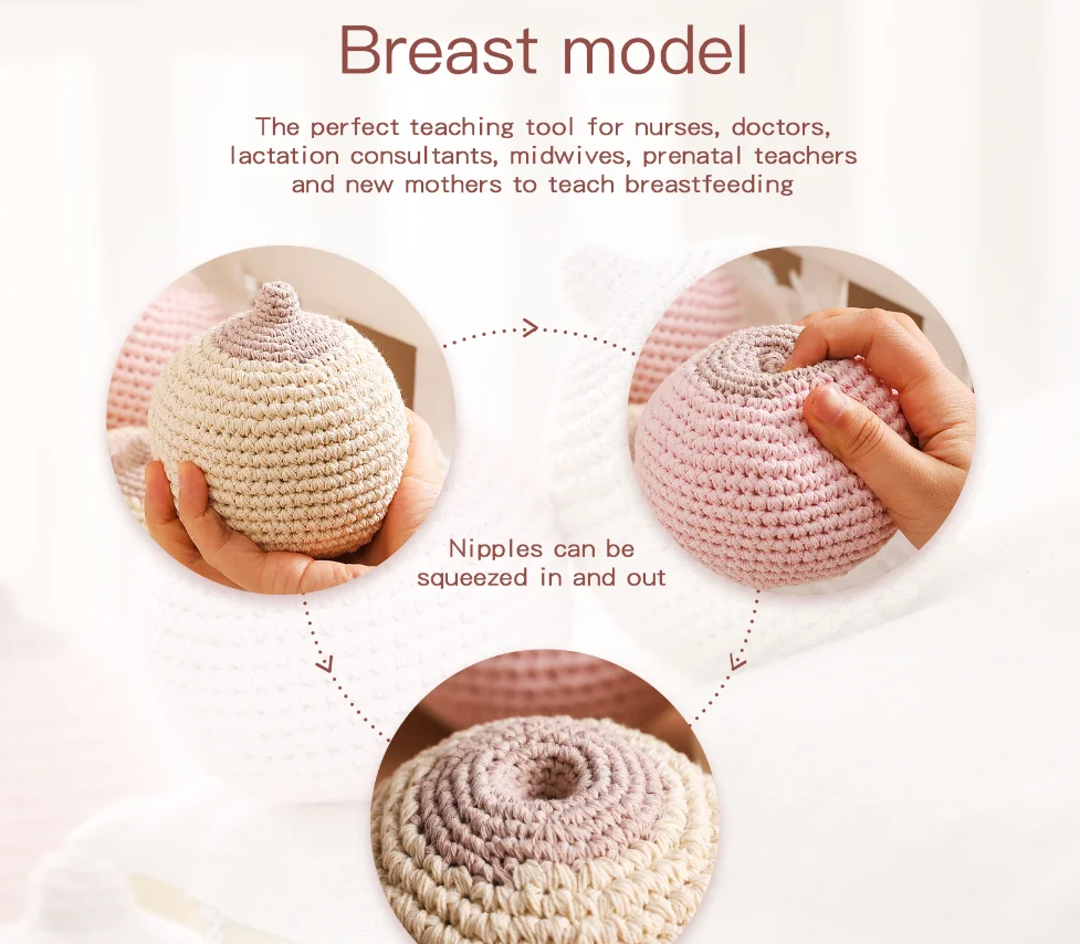 New Mother Breast Feeding Baby Simulation Model Amigurumi Crochet Toys Handmade Amigurumi for Soothe Your Baby to Sleep