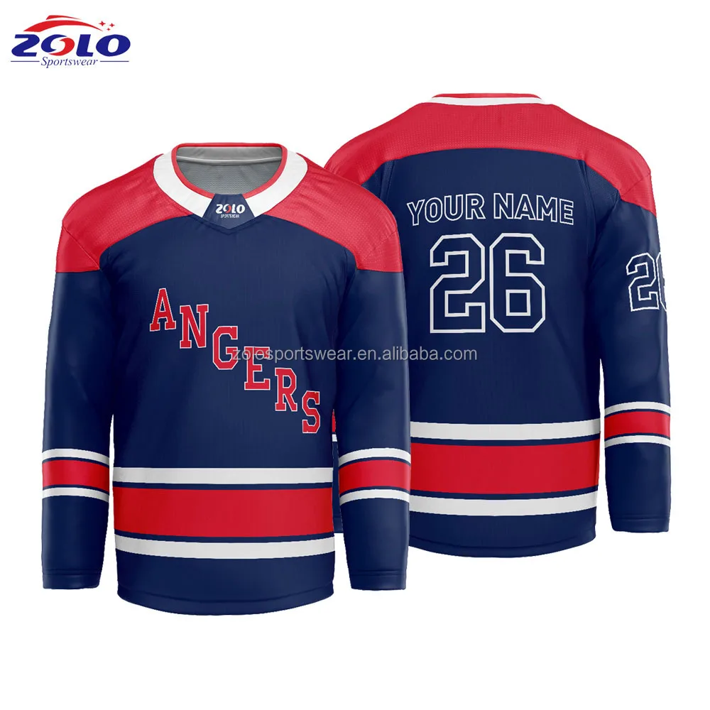 Cheap Black and Orange Custom Design Fully Sublimated Stitched Ice Hockey Jersey