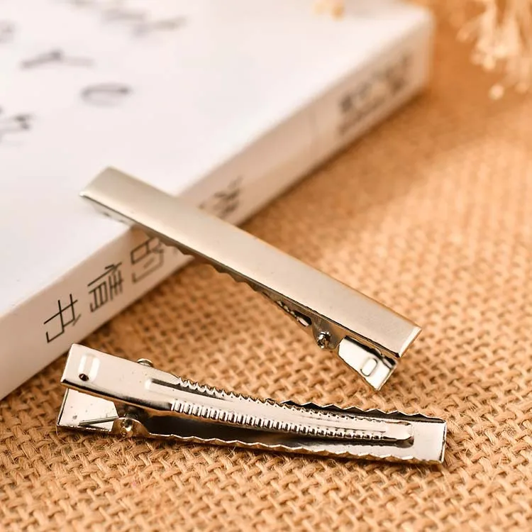 Оптовая продажа больших размеров аксессуары для волос набор зажимов с квадратным аллигатором заколка «сделай сам» металлические серебряные зажимы утконосом