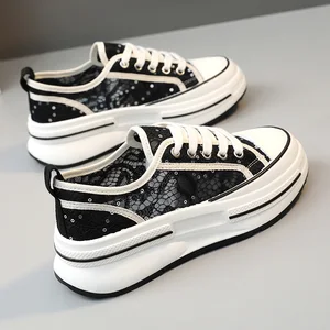 ZY5703 New Mesh Women's Shoes Summer Breathable Increase Thick Sole Casual Trendy Women's Shoes