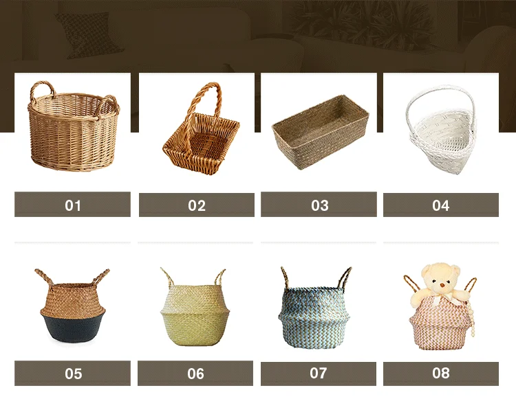 Cheap And High Quality Handmade Wicker Storage Basket With Lids Large
