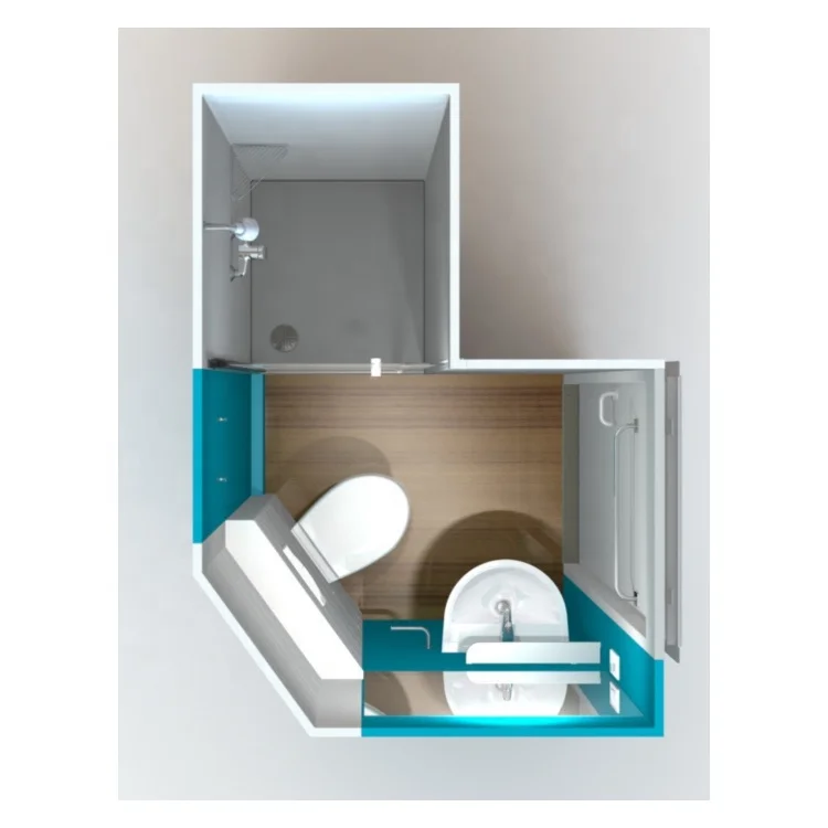 Private Order Sided Glass Modular Prefab Combination Toilet Bath Pods Bathroom Shower Cabin