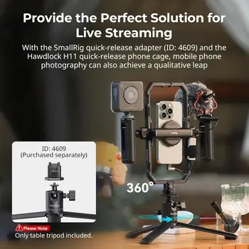 SmallRig Portable Mini Desktop Tripod, Aluminum Alloy Compact Small Tabletop Tripod with 360 Ball Head, 1/4 Screws Quick detail image