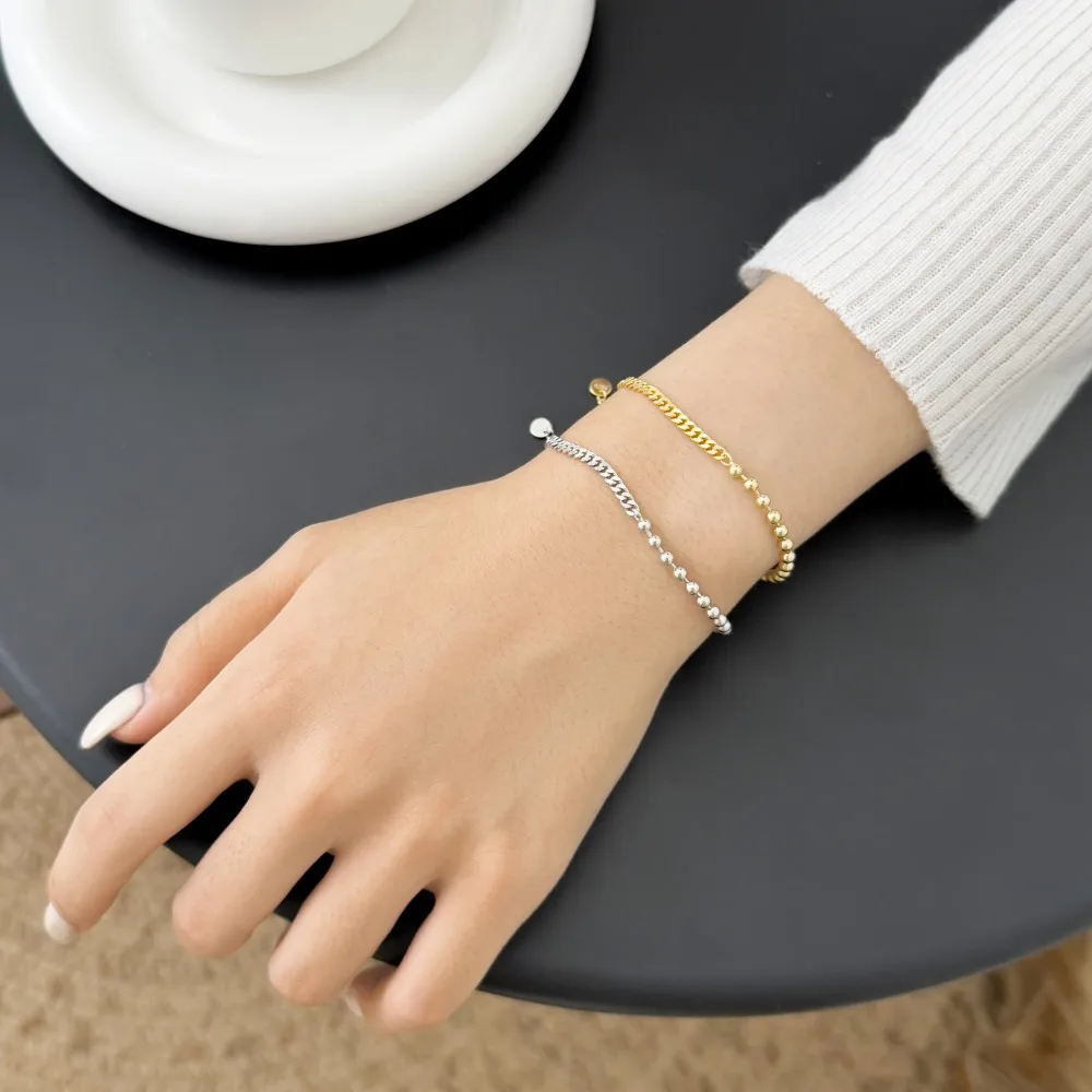 KAKODIY Personalized Fashion Design Fine Jewelry 14K Rhodium Plated 925 Sterling Silver Bead Chain Jewelry Bracelet detail 1