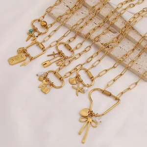 MW Wholesale DIY Paper Clip Necklace: Stainless Steel Geometric Design, Simple Elegant European-American Style