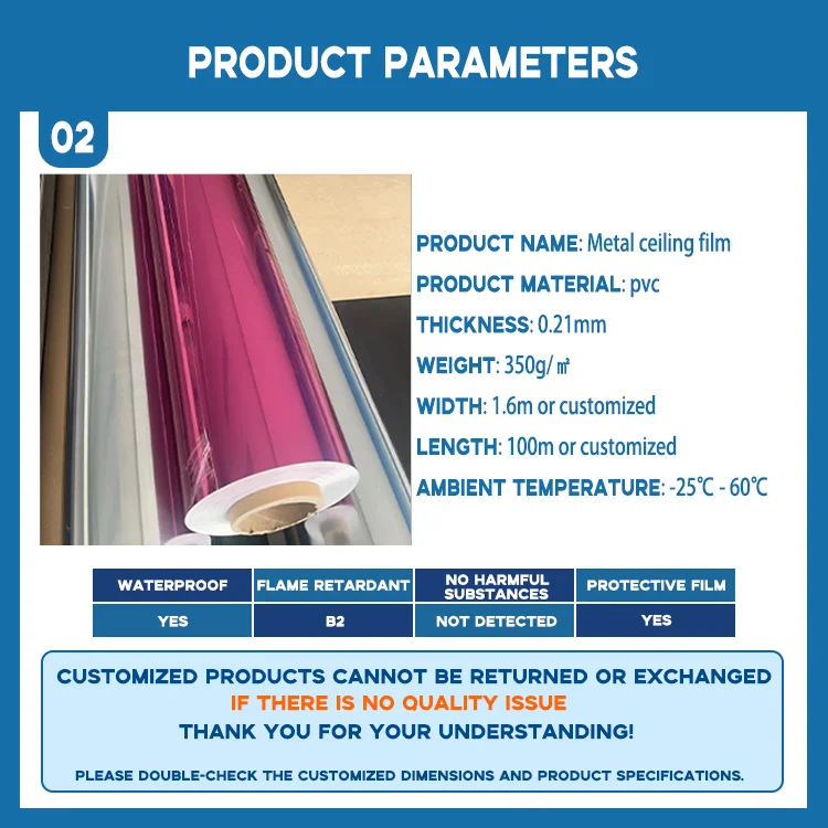 manufacturer wholesale colorful metal roll film stretch ceiling-19