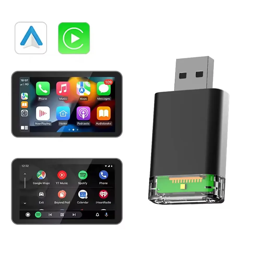 Laudtec Zjq19 Universal Carplay Fast Transmission Wireless Adapter Dongle Usb With Led Light Smart Al Box For Apple Android Auto manufacture